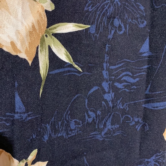 K Petite 2 pc Dress with Top Navy Blue Cream Floral Size 6P 100% Rayon - Picture 9 of 16